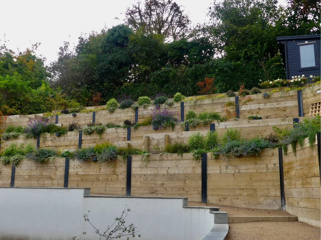 Bredon Gravel Paths and Sleeper Walls