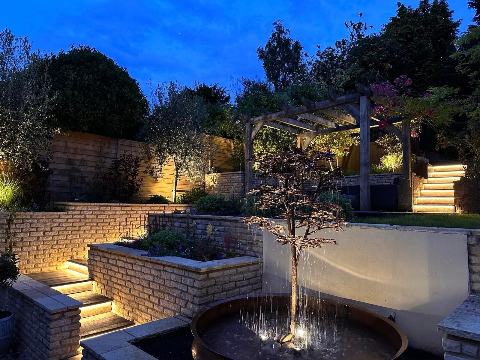 Indian sandstone walling, Hot Tub and Entertaining Space