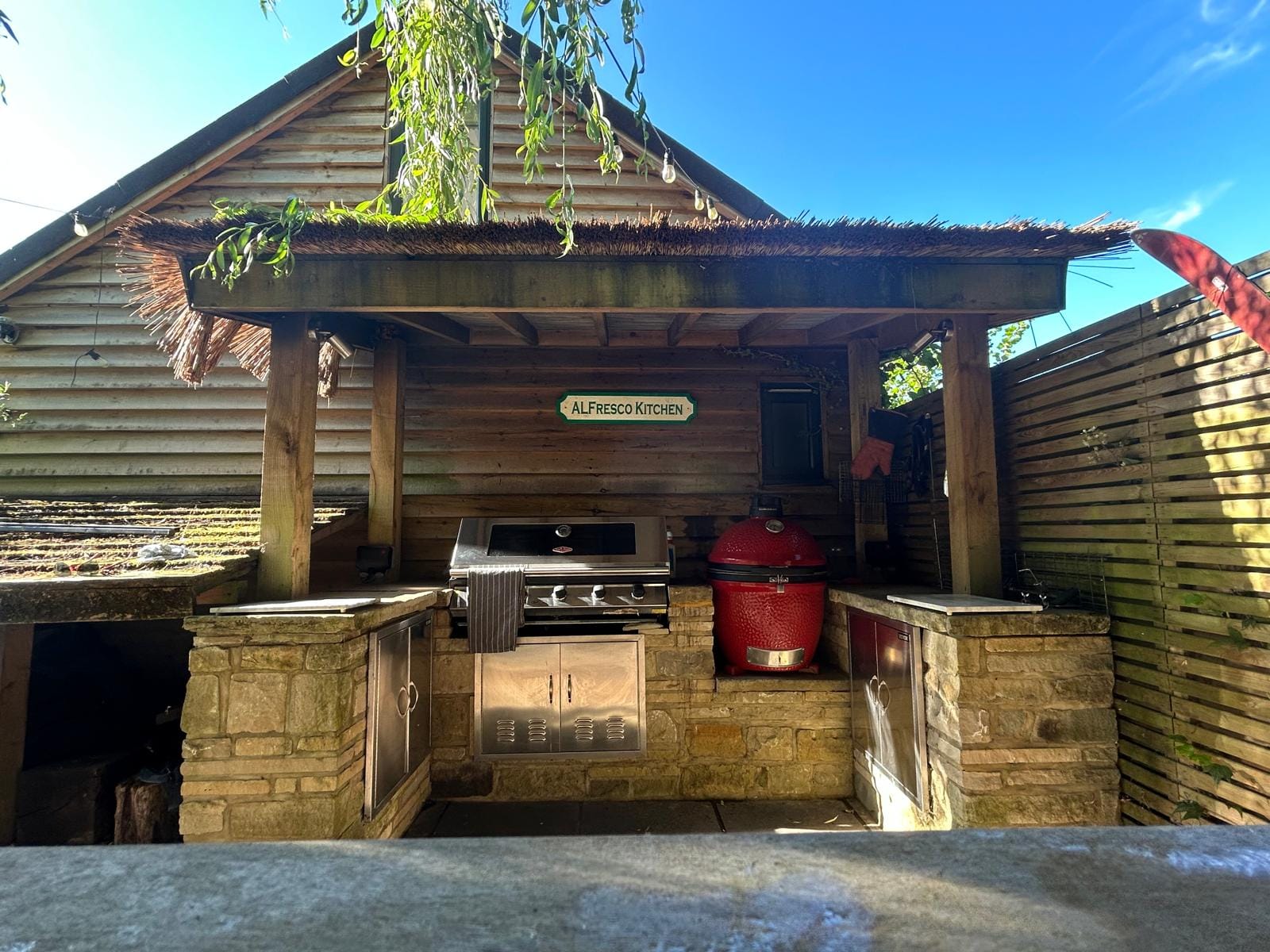 Bespoke York Stone Build for Kamado Joe and Grill
