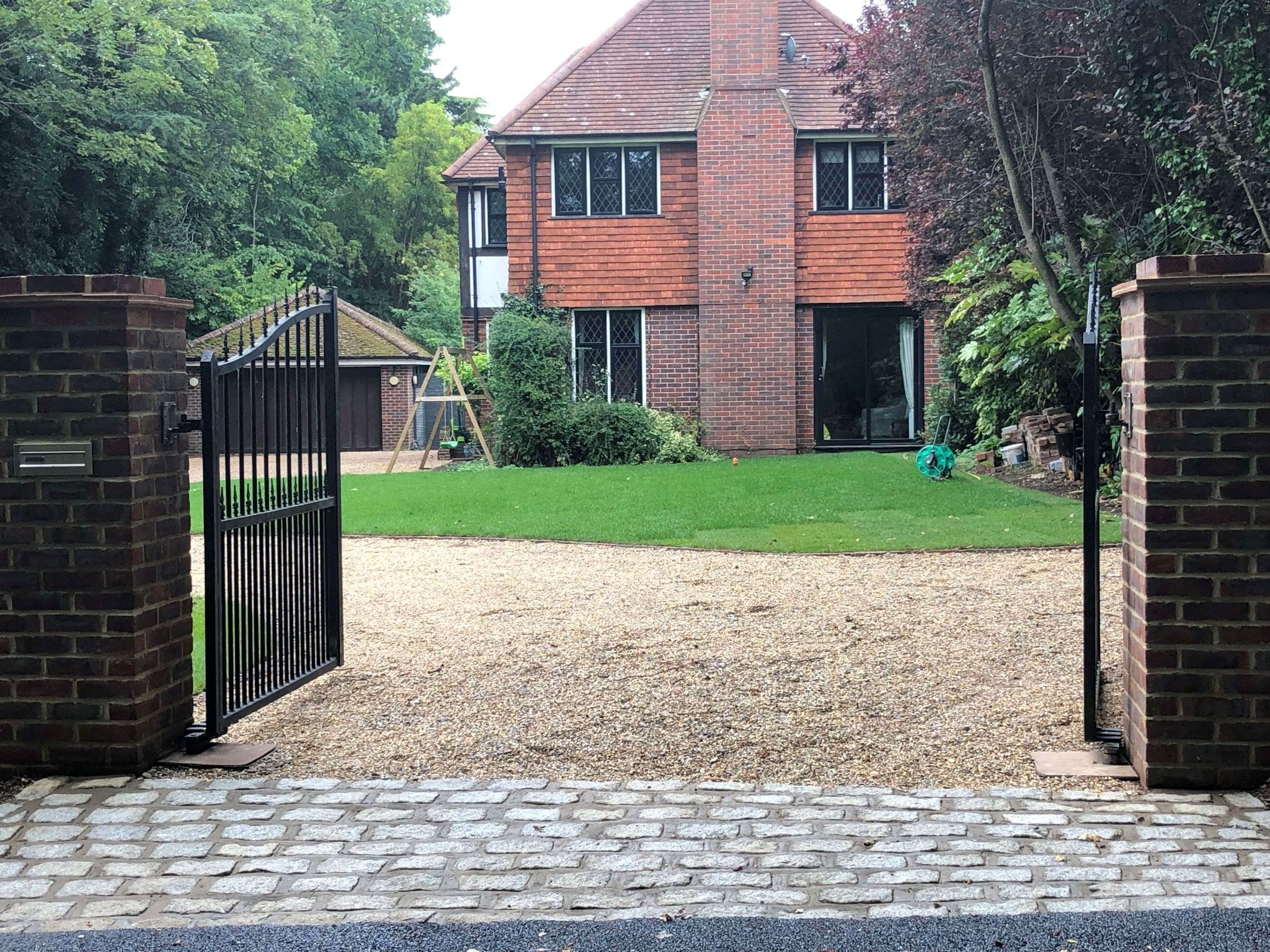 Iron Gates hung to finish off a large gravel driveway project